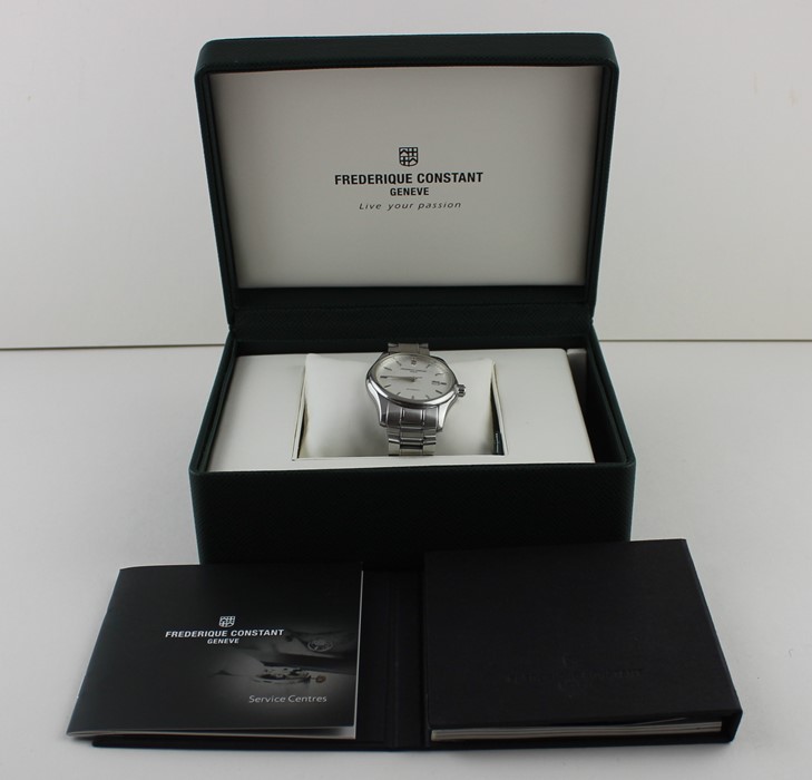 A Frederique Constant Automatic stainless steel gentleman's bracelet watch, c.2012, having signed - Image 2 of 5