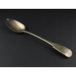 A George III silver fiddle pattern basting spoon, by Solomon Hougham, Solomon Royes & John East Dix,