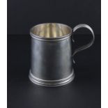 A silver tankard, by Carrington & Co, assayed London 1926, of traditional circular tapered form,