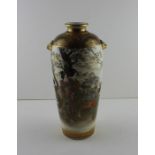 A Japanese Meiji  period Satsuma vase with twin Shi Shi reliefs Perfect condition H24cm