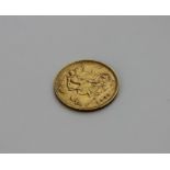 A 1908 Edward VII gold half sovereign, London mint.