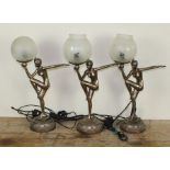 A collection of Art Deco style lamps and sundry items