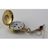 A George III Hugh Seymour (London) 18ct. gold hunter pocket watch, key wind, having domed white