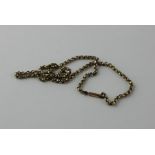A 9ct. gold chain, formed from round links, impressed "9ct", length 47cm. (9g)