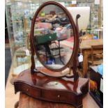 Late Georgian mahogany toilet mirror with two single drawers
