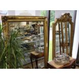 Two Victorian large sized gilt framed wall mirrors