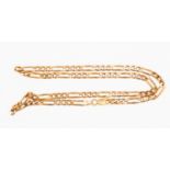 A 9ct gold figaro chain, length 18'',
