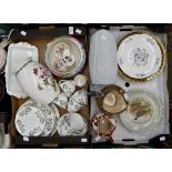 A Crown Staffordshire tea service, a Portmerion baluster vase, decorative plates,