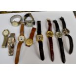 A collection of ten gentlemen's wrist watches,