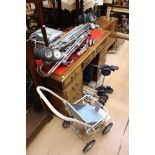 A collection of assorted 20th century pushchairs including Cumfifolda, and others various.