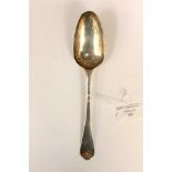 A George II Sterling silver table spoon, hallmarked for London 1759, makers mark for Ebenezer Coker,