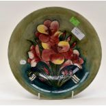 A late Moorcroft 1940's fruit bowl, signed on reverse, green ground,