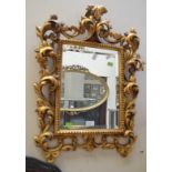 Rococo style wooden wall mirror,
