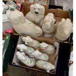 Five pairs of Staffordshire mantle dogs mid to late Victorian,