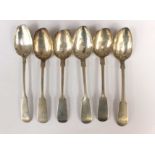 A set of four William IV silver table spoons, hallmarked for Newcastle 1837,