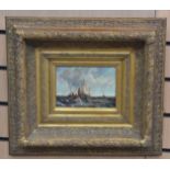 Two 20th Century oil on boards, in gilt frames,