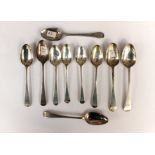 A collection of assorted George II and later silver tea spoons,