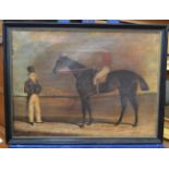 A 19th Century over varnished print of the racehorse Birmingham,