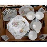 A 1950's Shelley tea service, Wild Flowers, 13668 pattern with sandwich plates,