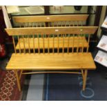 Two Handcrafted in Oak Ercol style spindle back benches