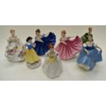 Seven Royal Doulton ladies,