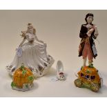 Coalport, circa 1998, Cinderella, Prince Charming, coach, pumpkin and slipper,
