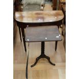 George III fold over tea table along with a George III wine table