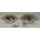 Royal Worcester oval dishes with fruit pattern,
