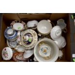 Collection of mixed bone china including Spode, Coalport, Hammersmith, dishes, plates,
