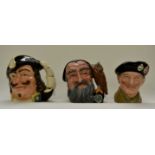 Three Royal Doulton character jugs, comprising Merlin D6529,