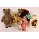 Collection of seven Teddy Bears including; Robin Rive, Angela Burman,