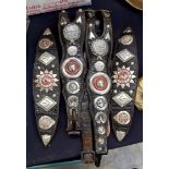 Horse tack decorations; Hamilton Saddler, Scottish emblem, all badges, white metal,