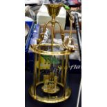 Solid brass large French lantern w/glass sides and fittings