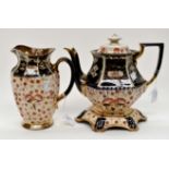 19th Century teapot, stand and hot water jug,