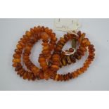 20th Century amber grad bead necklace