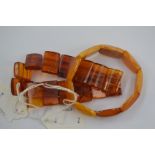 Two amber bracelets - butterscotch