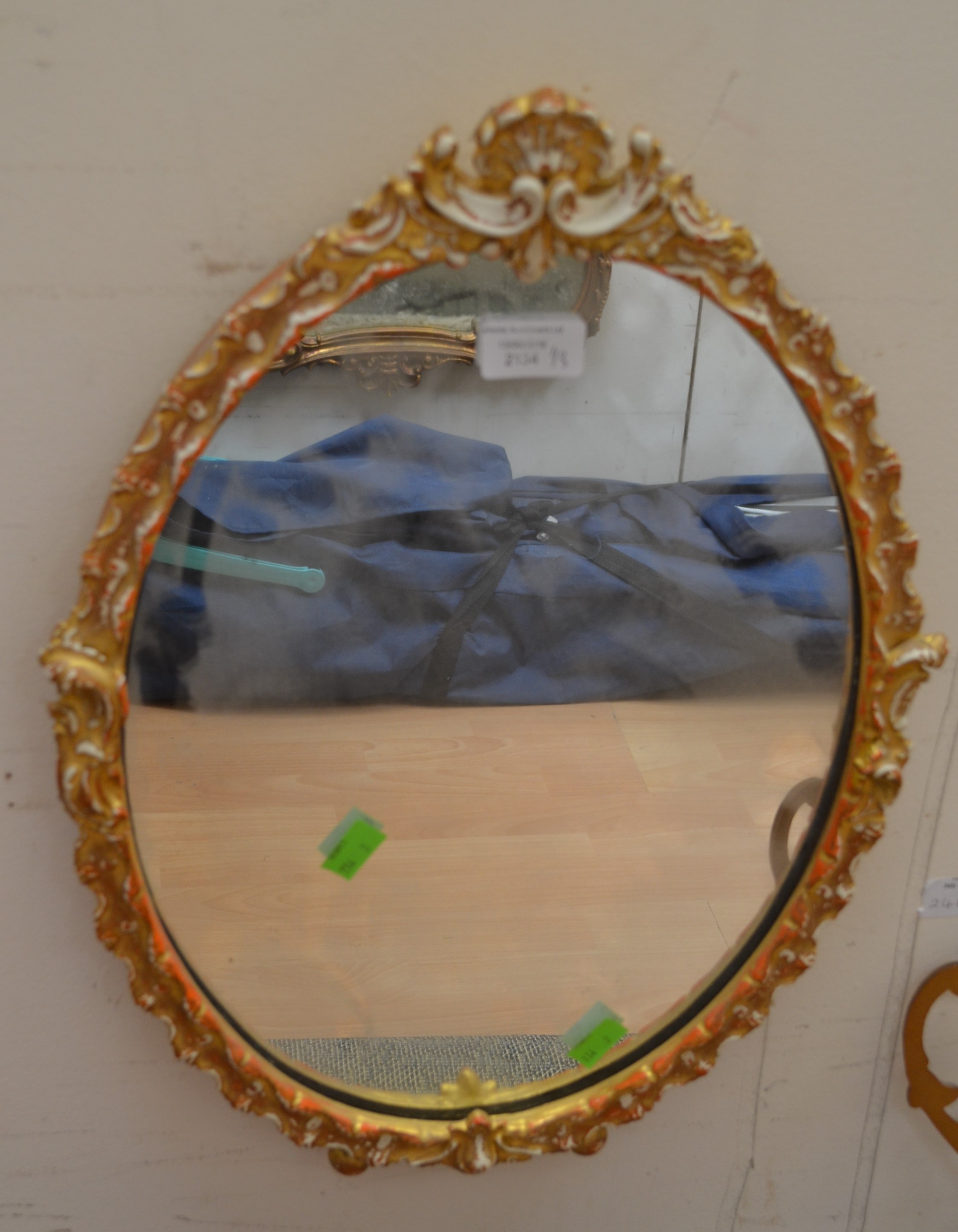 Victorian wall mirror with barley twist sides, - Image 3 of 3