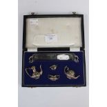 A Georgian style Elizabeth II miniature four piece tea set with tray, Peter John Doherty,