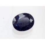 A loose oval mixed cut blue sapphire 8.