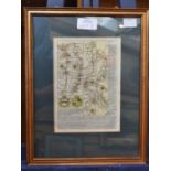 Two 18th Century double glazed framed maps, one entitled a map of Cheshire,