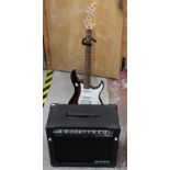 Pacific Yamaha guitar with stand,