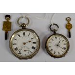 A silver cased ladies fob watch, Birmingham,