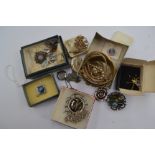 Costume jewellery to include a miracle wear brooch, rolled gold bug brooch,