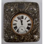 A pocket watch, silver casing A/F, Birmingham 1878, together with a large pocket watch,