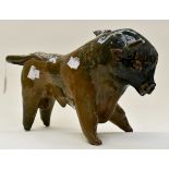 Studio pottery bull (firing flaws,