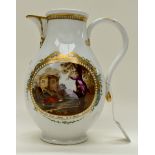 A Meissen coffee pot, circa 1760 of baluster form,