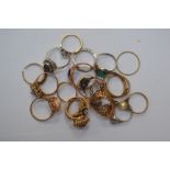 A collection of rings to include eleven 9ct gold rings some stone set,