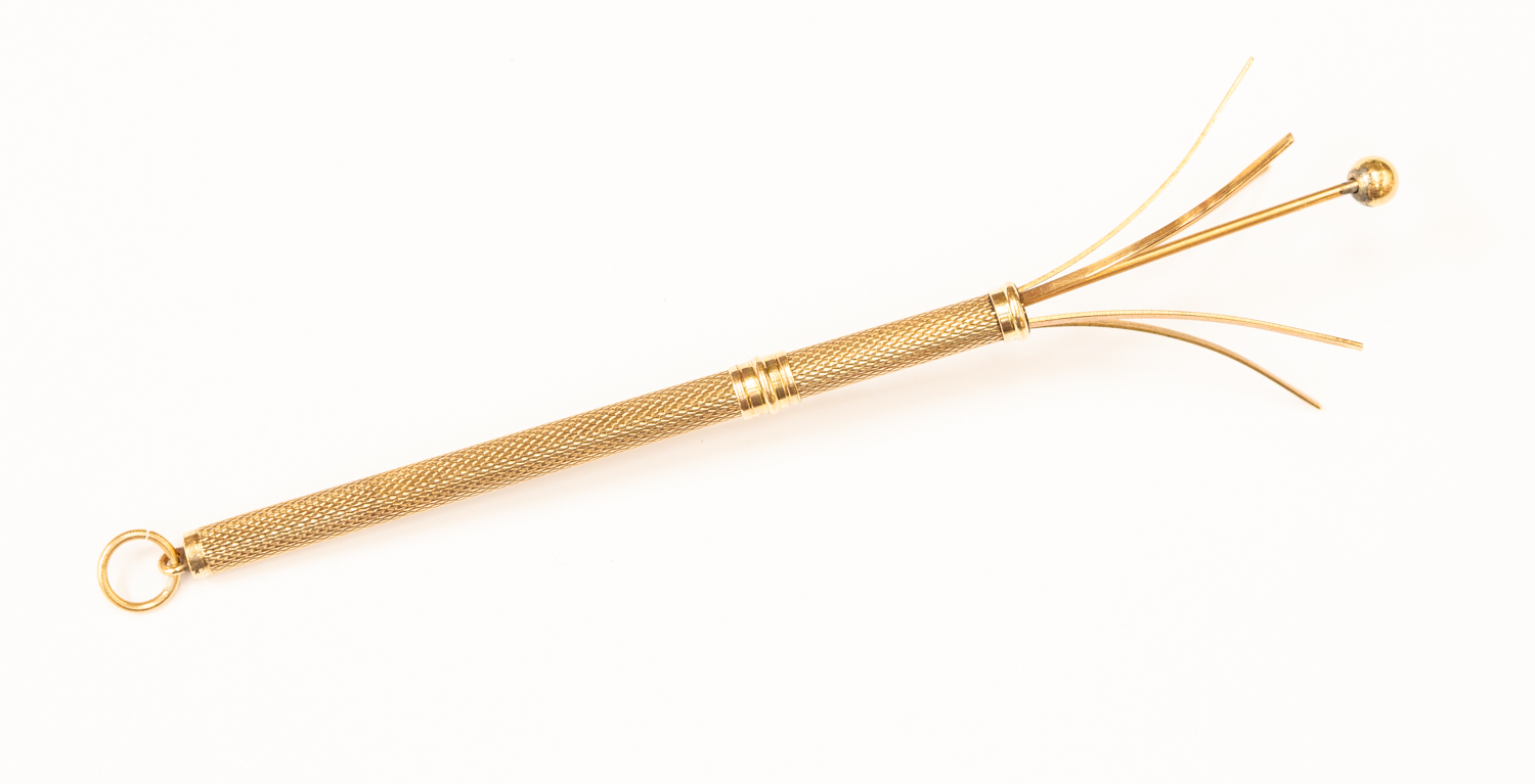 A 9ct gold swizzle stick, total gross weight approx 5.