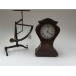 Edwardian mantle clock and post office scales Victorian