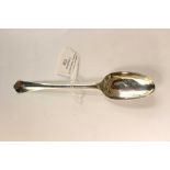 A mid 18th Century silver table spoon, instinct marks but London assay mark visible,